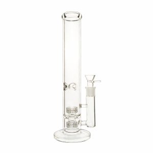 Double Stereo Matrix Perc Straight Tube Bong Twin Cage Water Pipe Smoking Bubbler